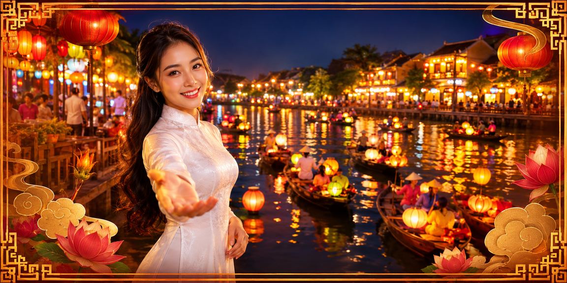 Người dùng xem phân tích cược tại Hội An với trang phục áo dài truyền thống