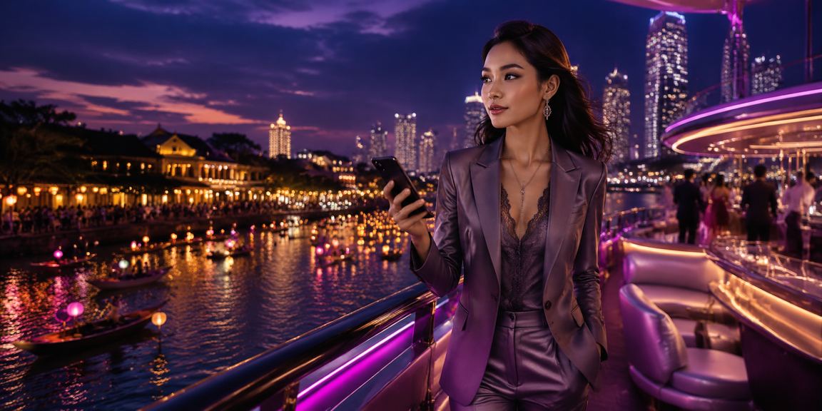 Sảnh VIP jav69 tại Sài Gòn với ánh đèn neon rực rỡ