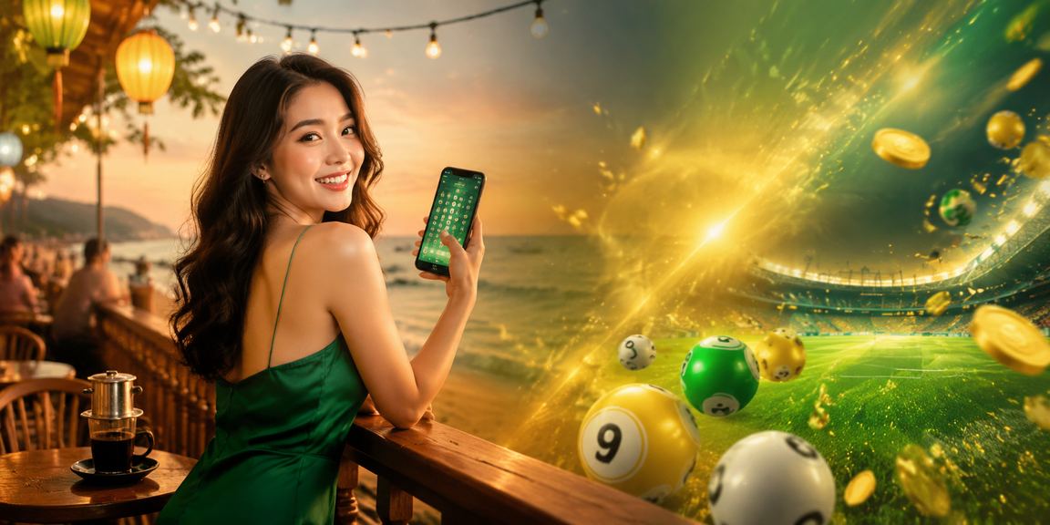 Người dùng tra kết quả xổ số buổi sáng tại Vũng Tàu bên ly cà phê